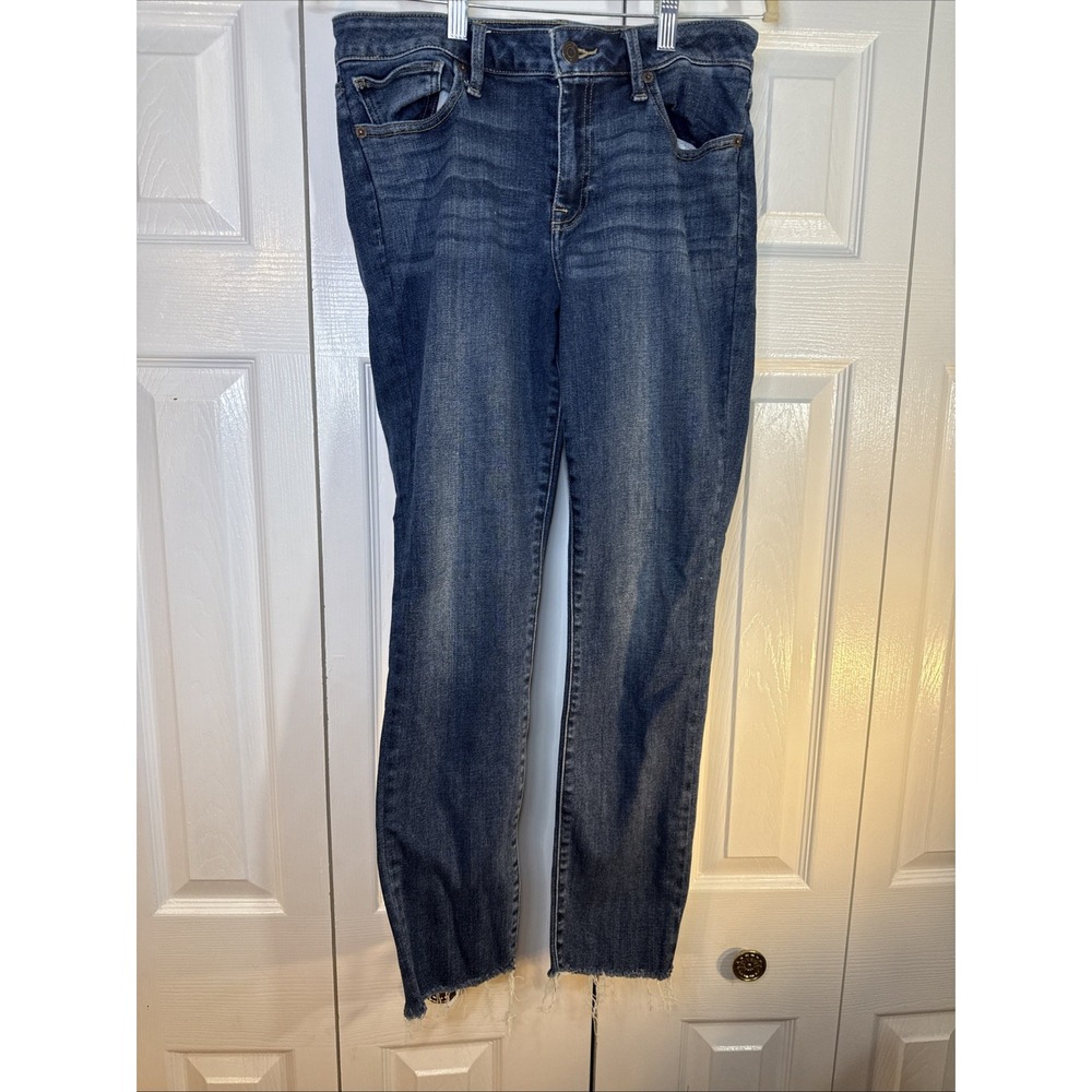 Lucky Brand‎ Jeans Womens 10/30 Blue Low Rise Lolita Skinny Dark Wash Raw Hem